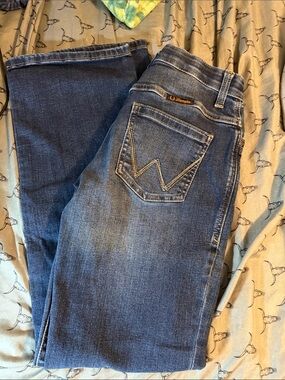 Wrangler Dark Blue Denim Jeans with Contrast Stitching